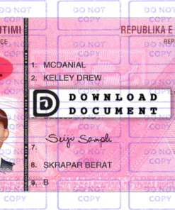Albania driver license Template