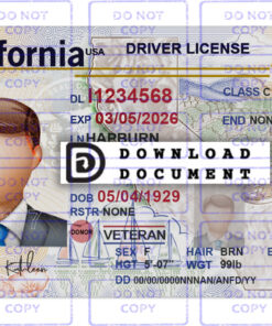 California Driver License template v1