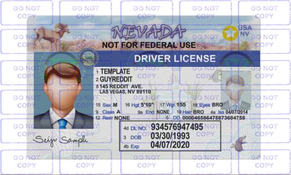 Best Nevada Driver License Template PSD 2023- EDIT SSC