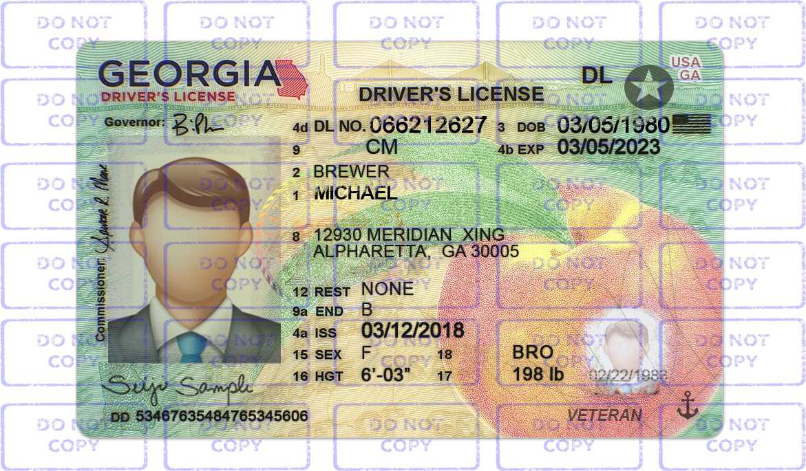 Georgia driver license Template v2