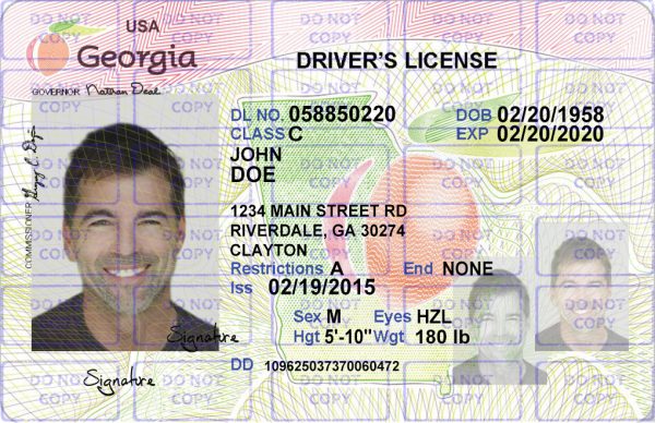 Georgia Driver License Template v1