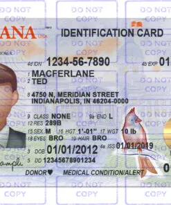 Indiana Driver License Template