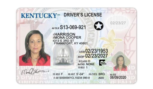 Kentucky Drivers License Front 1