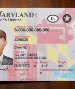 Maryland Driver License Template