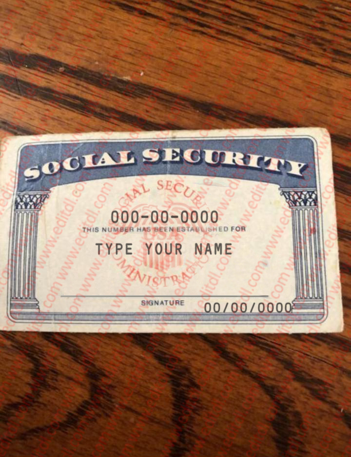 Social Security Card on the table