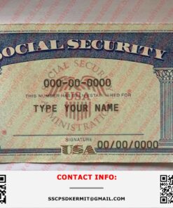 Social Security Card Template front and back