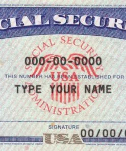 Social Security card template