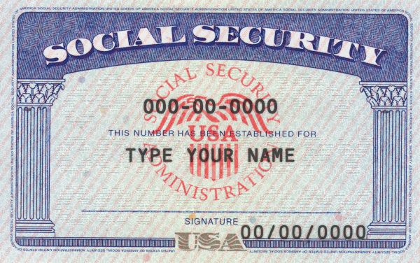 Social Security card template