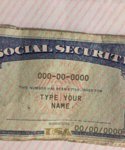USA social security card template