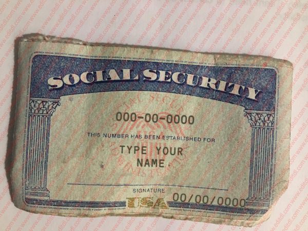 USA social security card template