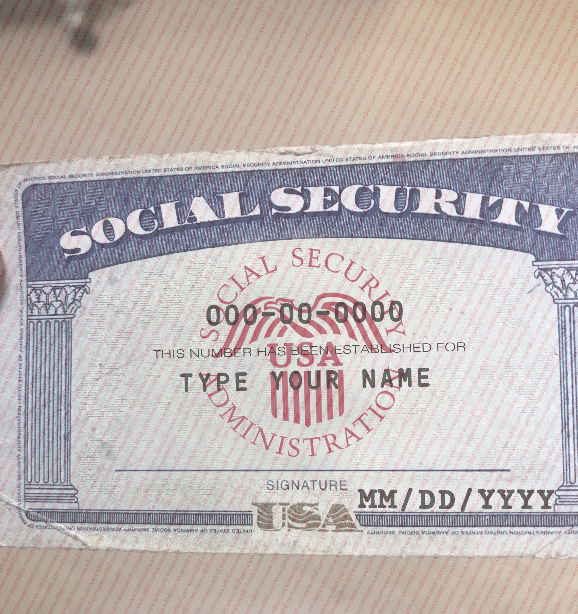 Social Security Card Template 03 - EDIT SSC