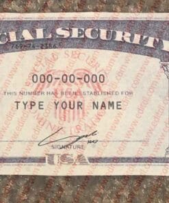 Washington Social Security Card Template