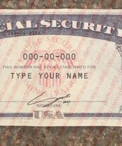 Washington Social Security Card Template