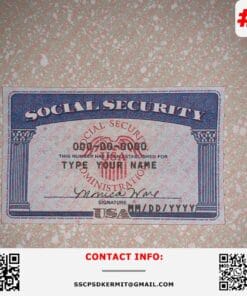 Utah Social Security Card Template