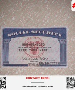 Utah Social Security Card Template
