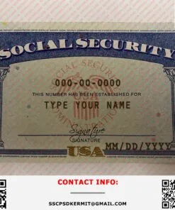 Social Security Card Template USA