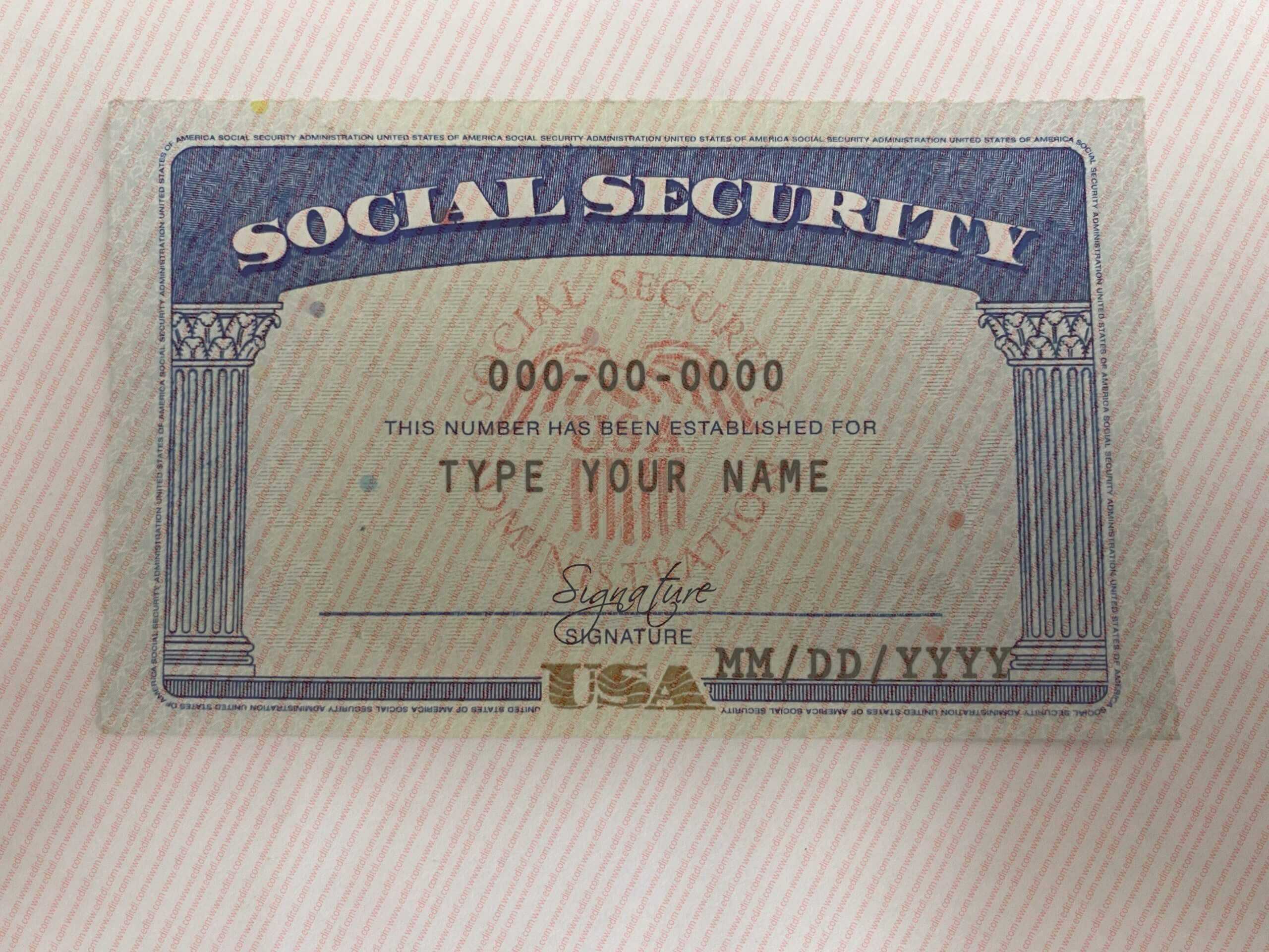 Social Security Card Template 01 - EDIT SSC
