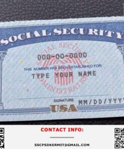 Blank social security card template with seal