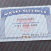Blank social security card template with seal