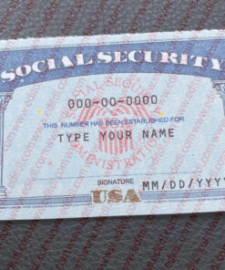 Blank social security card template with seal