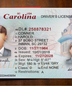 South Carolina Driver License Template