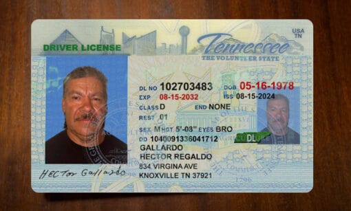 Tennessee Driver License Front copy