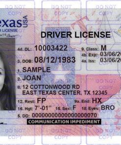 Texas Driver License Template V2