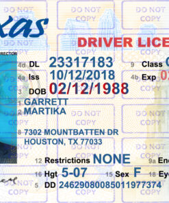 Texas Driver License Template V1