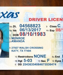 Texas Driver License Template V1