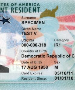US Permanent Resident Card Template