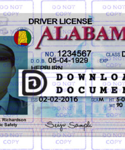Alabama Driver License Template