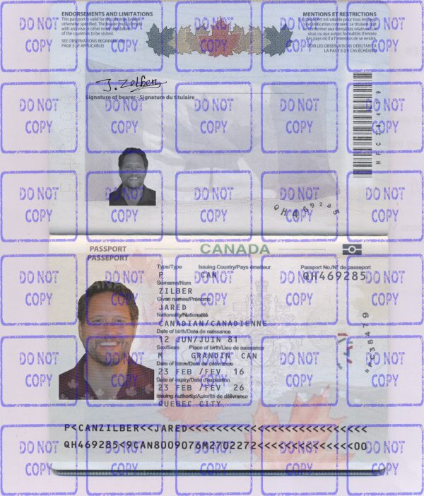 Canada Passport Template