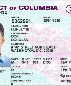 District of Columbia Driver License Template