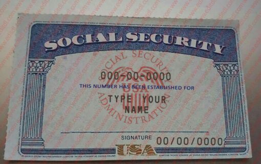 Andalusia Social Security Card Template