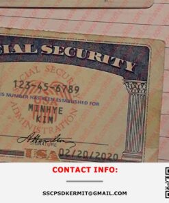 Illinois Social Security Card Template