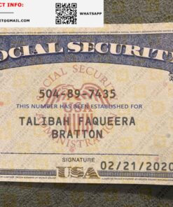 Maine Social Security Card Template