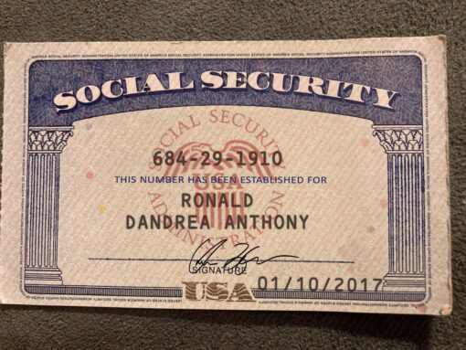 Maine Social Security Card Template