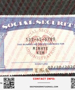 Minnesota Social Security Card Template