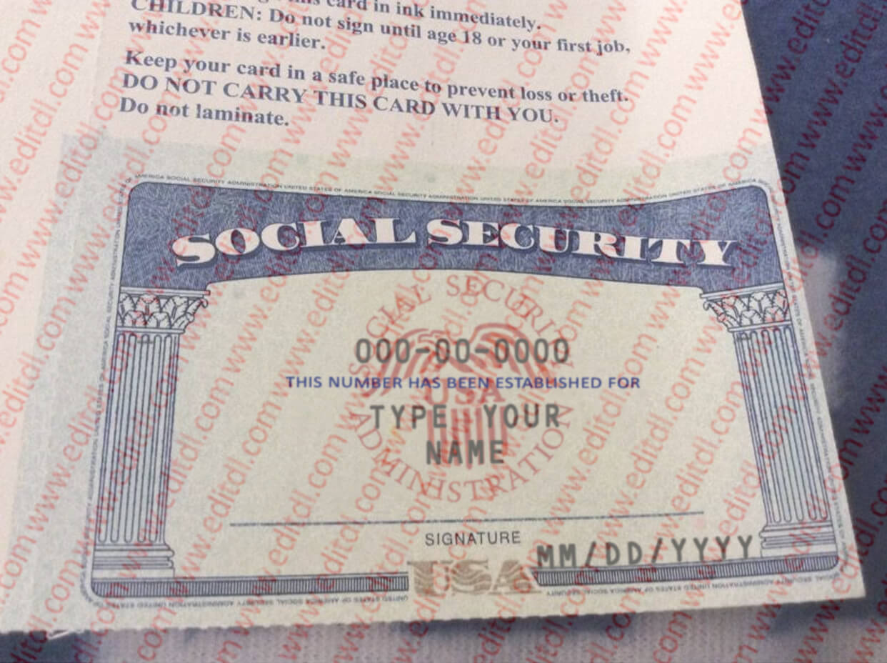 New Hampshire Social Security Card Template