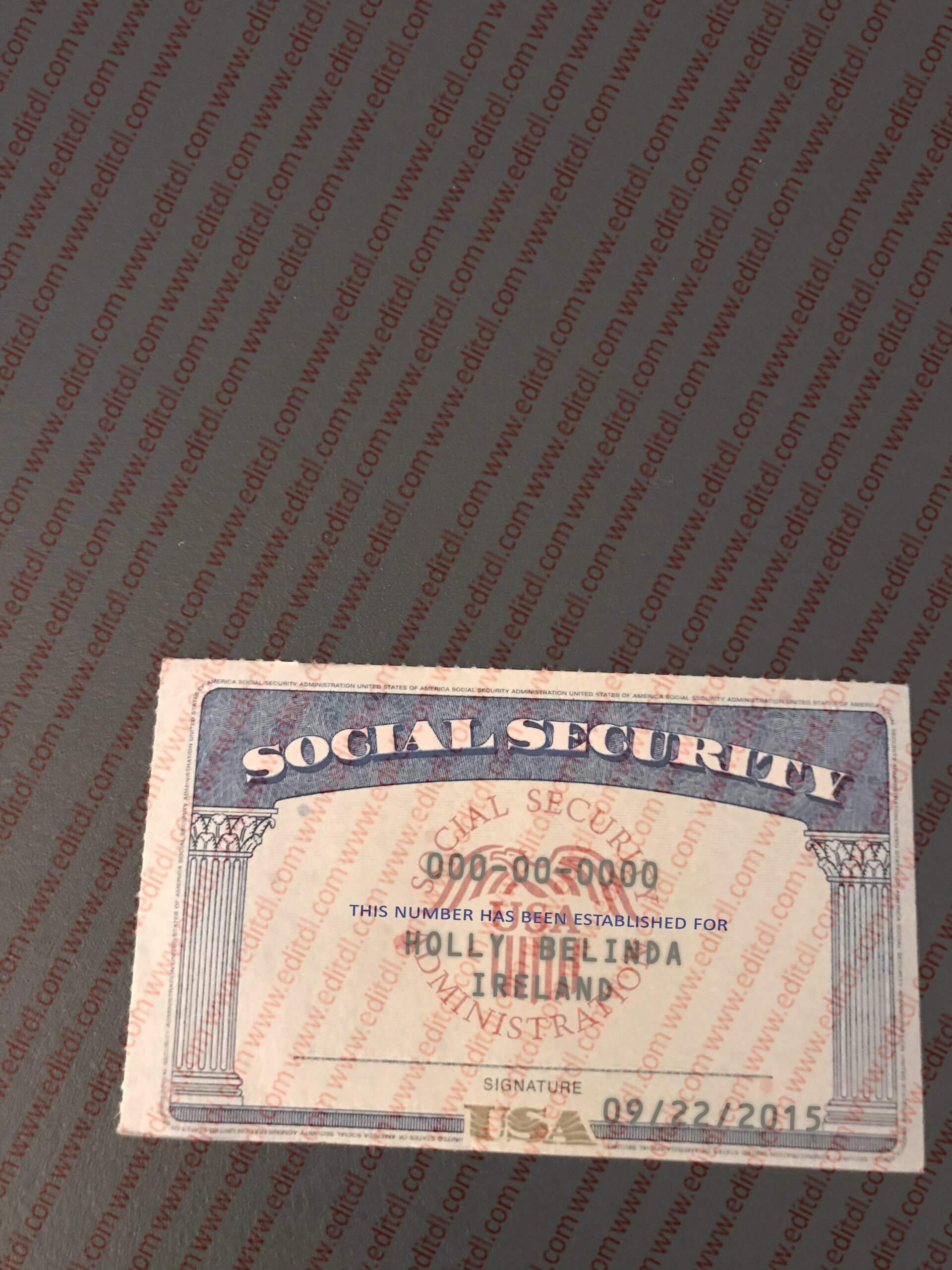 Nevada Social Security Card Template
