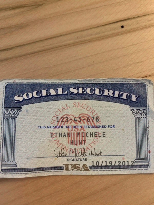 USA SSN Card Template