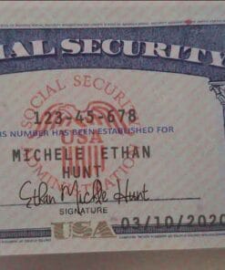 Social Security Card Template for sale