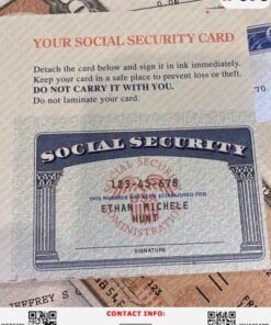 Social Security Card Template with seal Photoshop