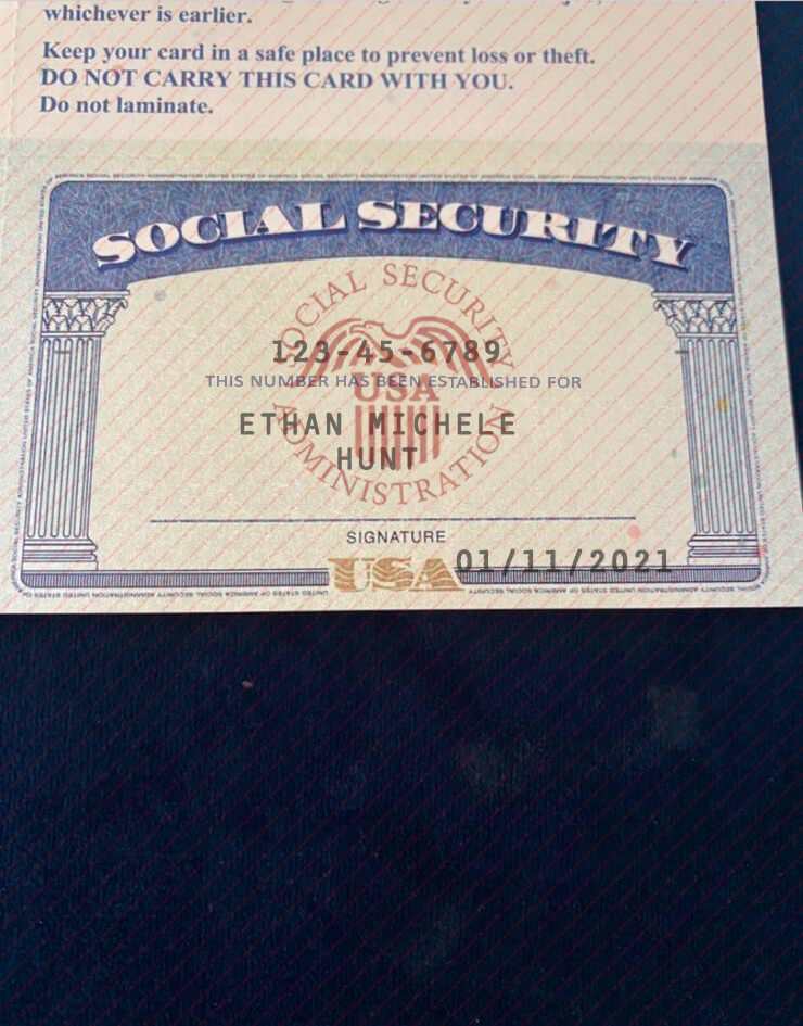 make a new social security card template