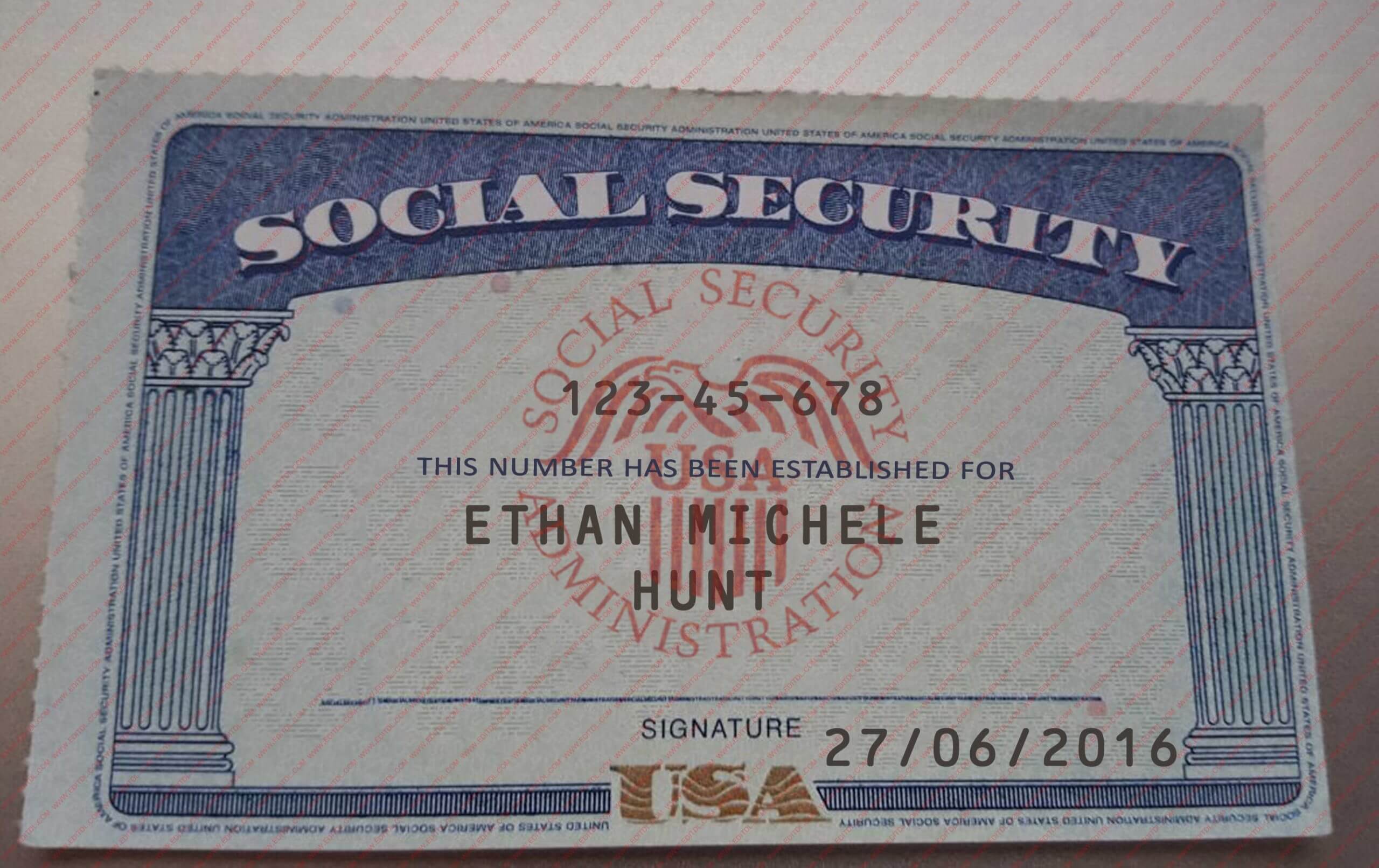 Temporary Social Security Card Template EDIT SSC