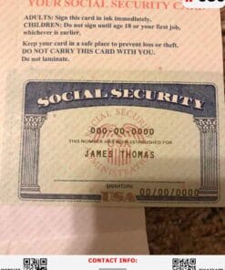 For Work Social Security Card Template