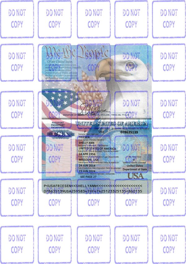 usa passport template