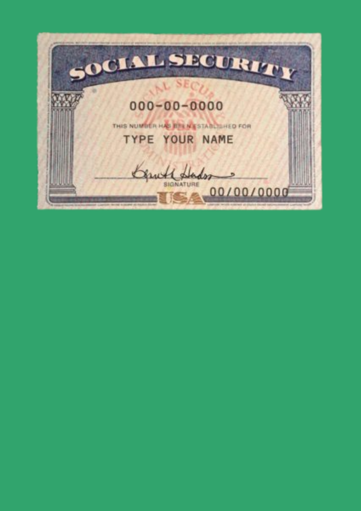 fillable editable blank social security card template
