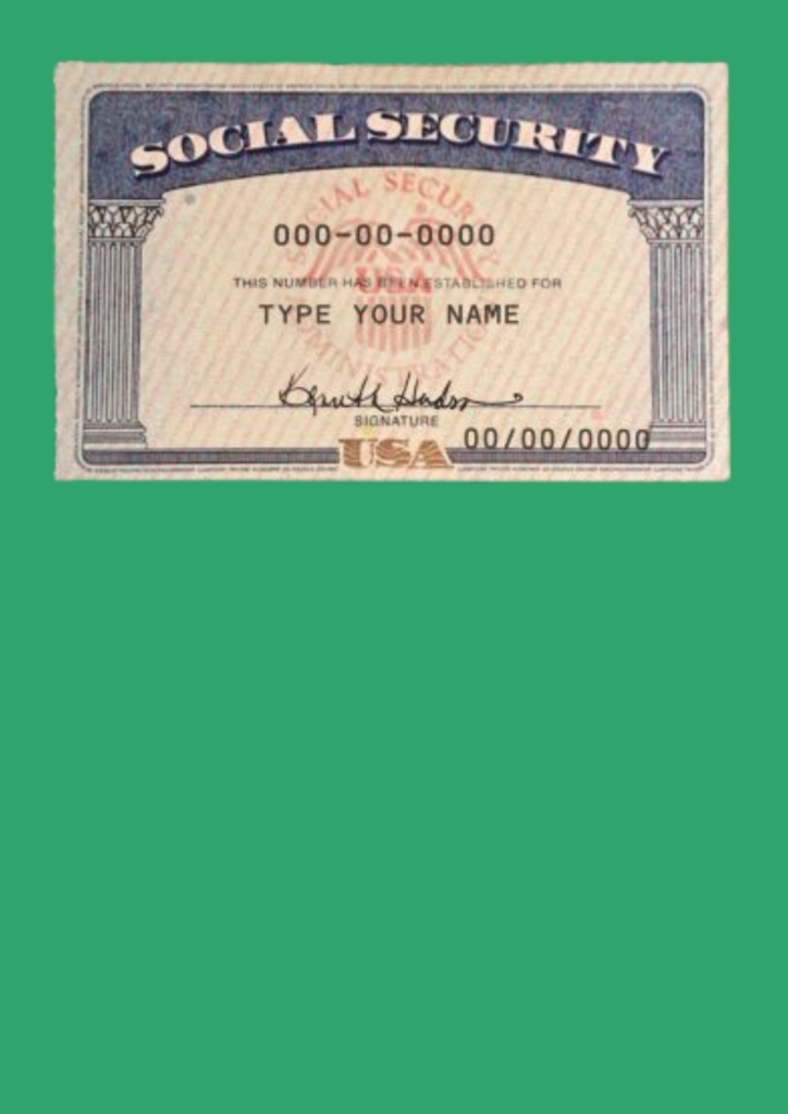 printable blank social security card template