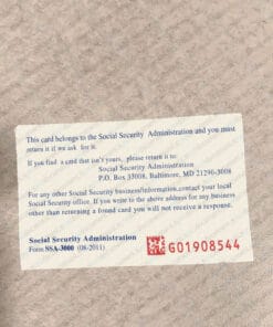 02 blank fillable social security card template Back 27